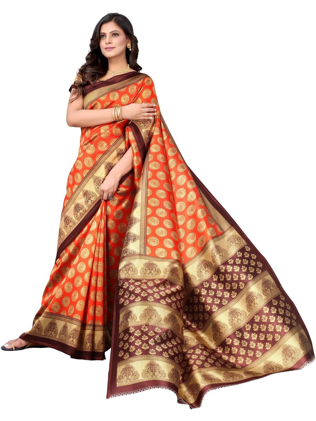 Dhimhi Women's Printed Art Silk Saree