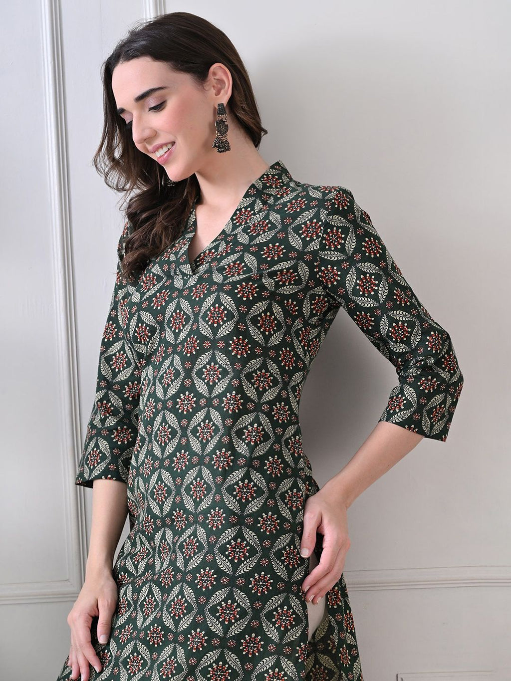 Women Cotton Floral Printed Kurta