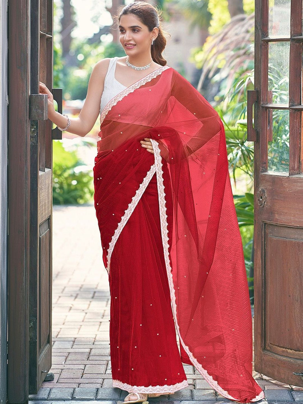 Dhimhi Women's Embellished Supernet Saree