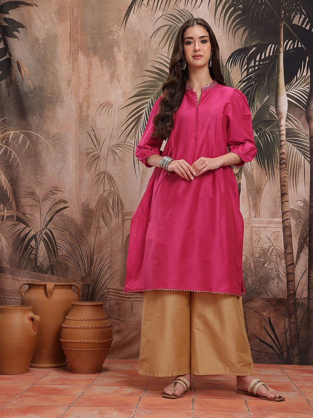 Gotta Patti Pleated Kurta