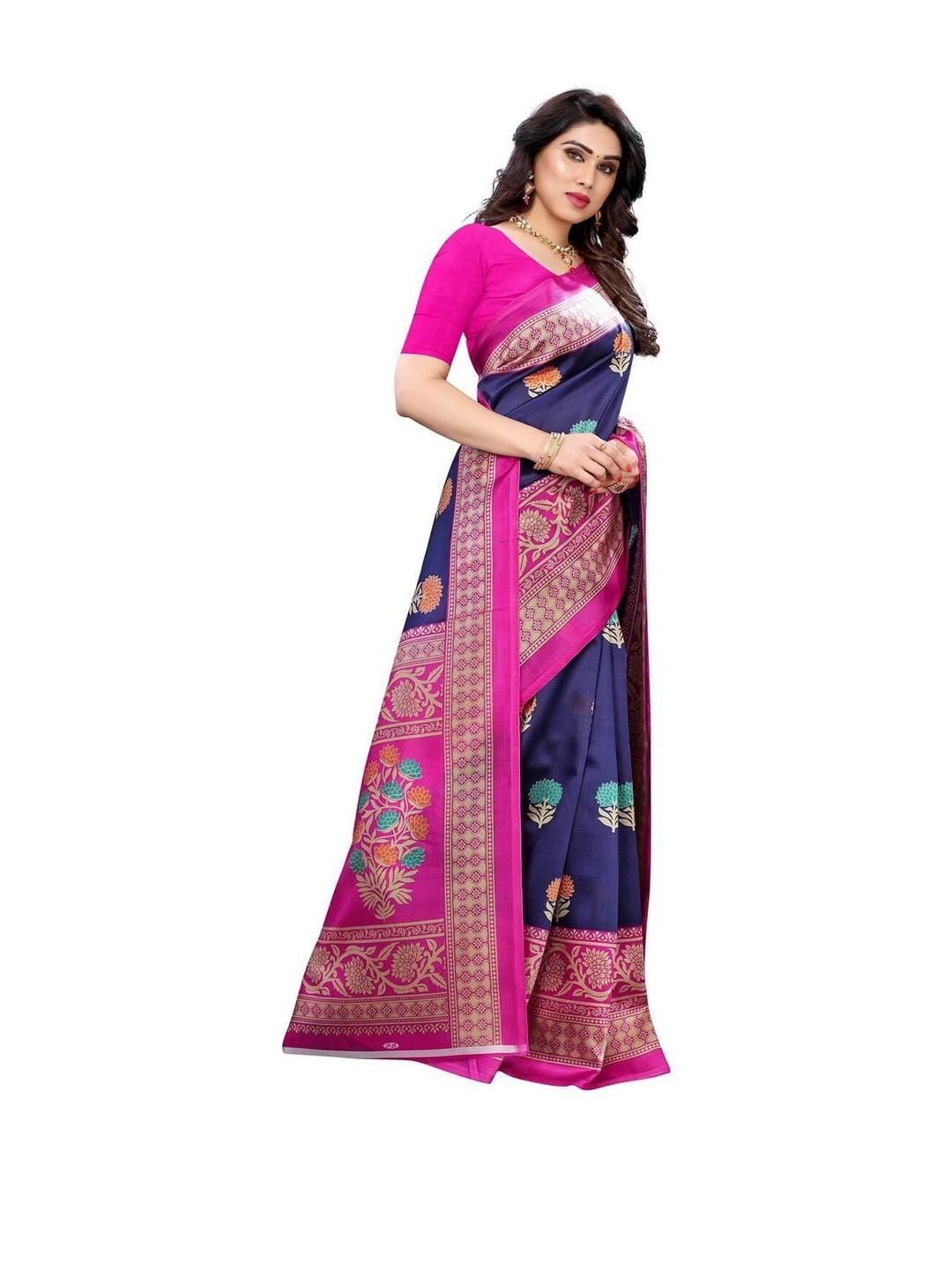 Dhimhi Women's Floral Zari Art Silk Saree