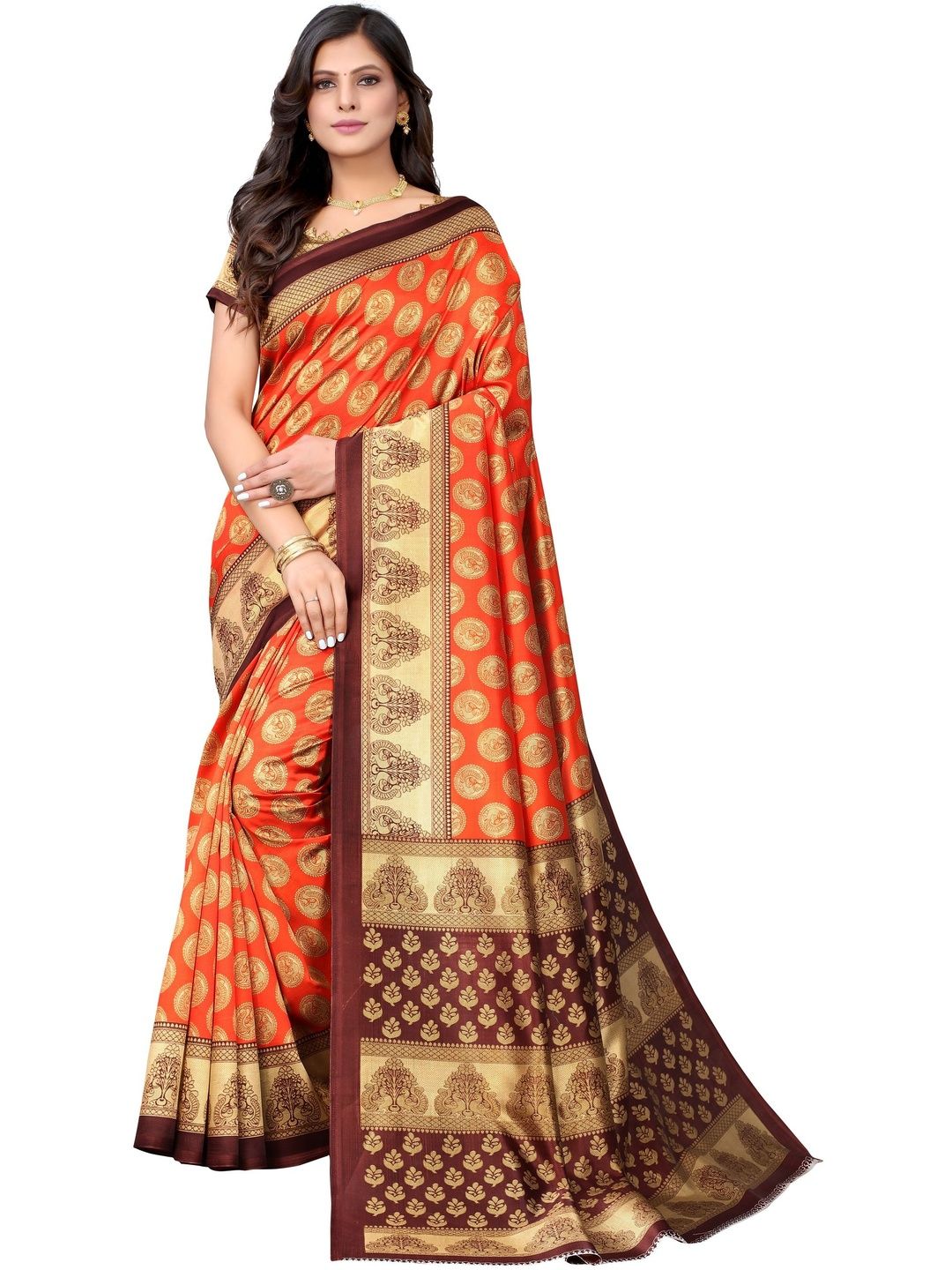 Dhimhi Women's Printed Art Silk Saree