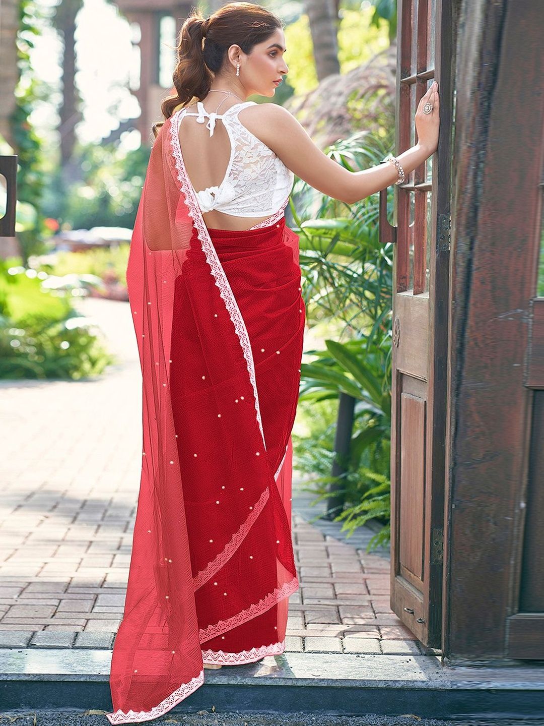 Dhimhi Women's Embellished Supernet Saree