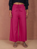 Dhimhi Women's Pink Solid Wide Leg Palazzos