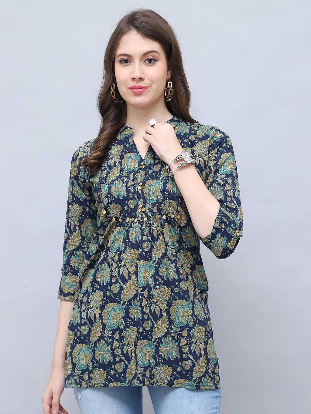 Women Floral Printed Kalamkari Festive Cotton A-Line Kurta