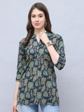 Women Floral Printed Kalamkari Festive Cotton A-Line Kurta