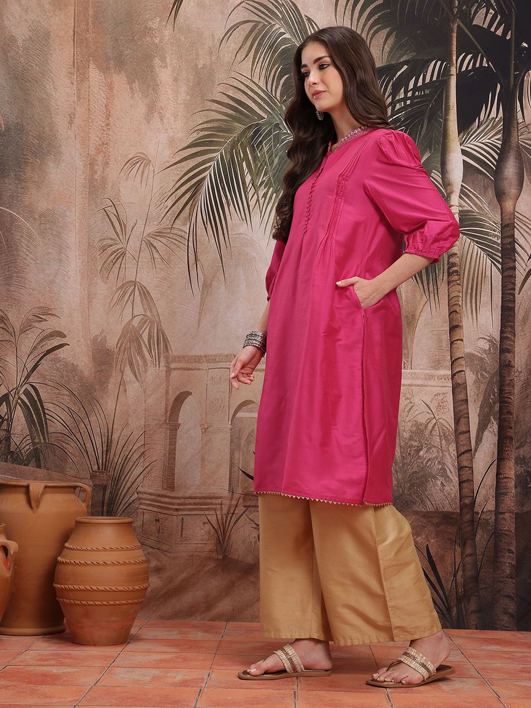 Gotta Patti Pleated Kurta