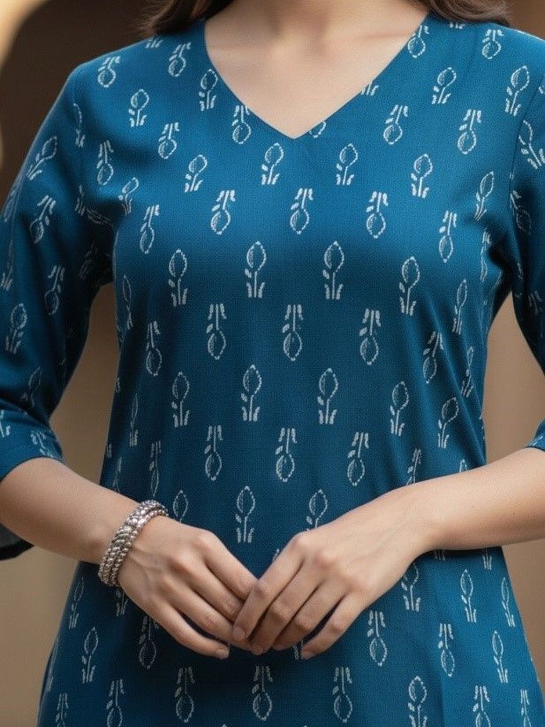 Women Ethnic Motifs Flared Sleeves Kurta