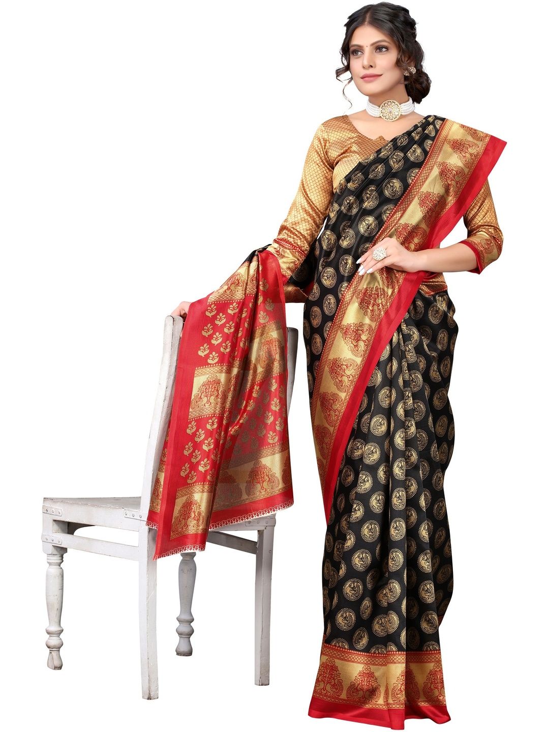Dhimhi Women's Ethnic Motifs Zari Art Silk Saree