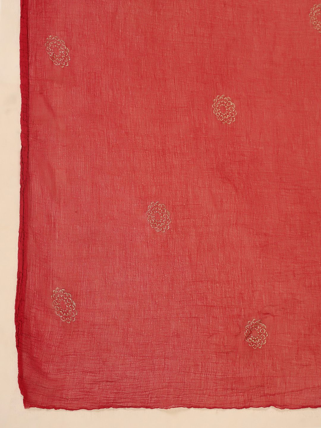 Dhimhi Women's Floral Embroidered Regular Pure Cotton Kurta With Trousers & Dupatta